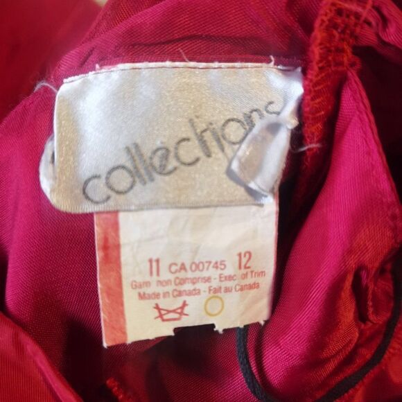 Vintage 90s Cherry one Shoulder Red Party Dress with Side Ruffle and Bow Vday - Picture 7 of 10